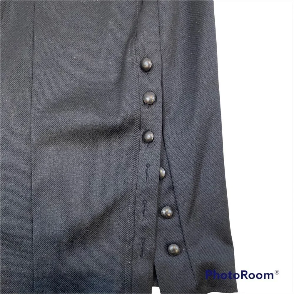 Unbranded Black Vintage‎ Pencil Skirt Back Button Panel Size Small